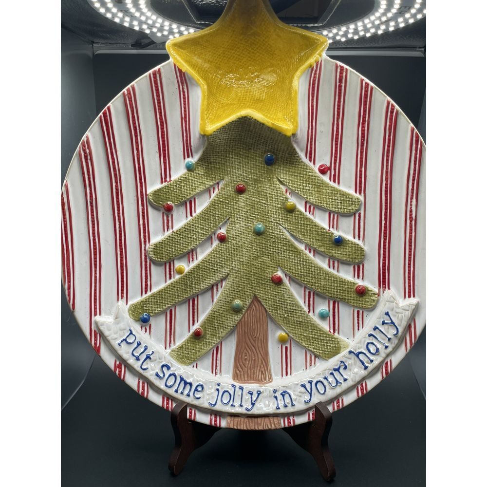 Mudpie Put Some Jolly In your Holly Tree  Raised Chip And‎ Dip Dish